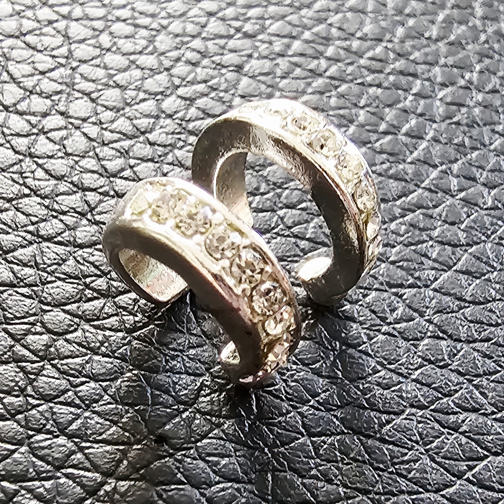 Elegant Silver Crystal Hoop Cartilage  Cuff Earring